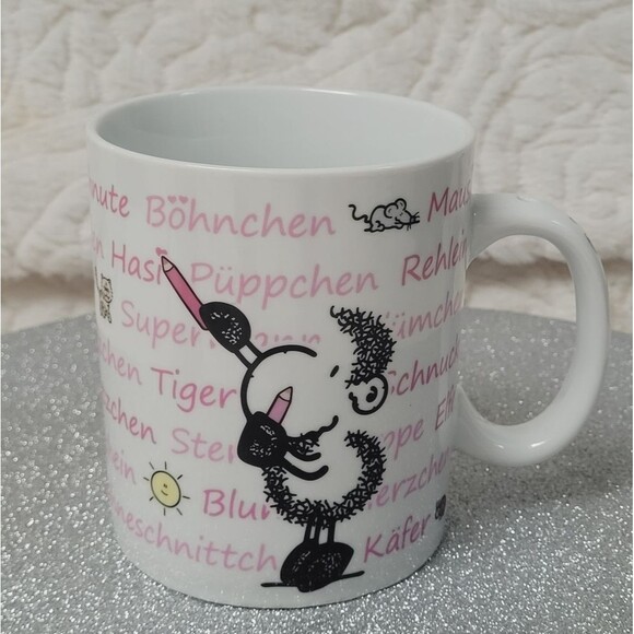 Sheepworld Large Mug Teacher Sheep Logo with German Names Animal Graphics Rare - Picture 1 of 9